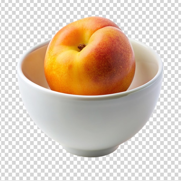 A bowl of peaches on transparent background