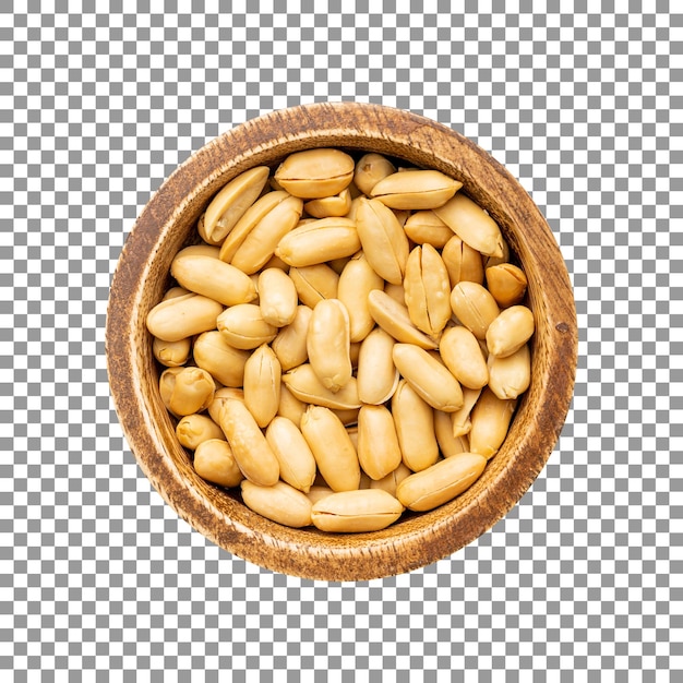 A bowl of peanuts isolated on transparent background