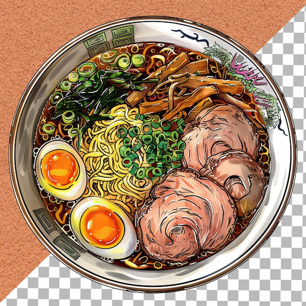 PSD a bowl of ramen isolated white background