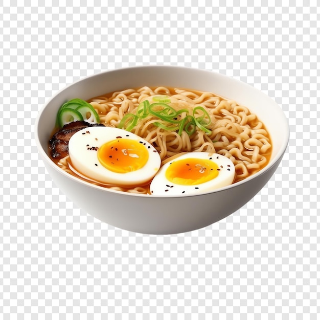 a bowl of ramen noodles with a bowl of fried egg and vegetables