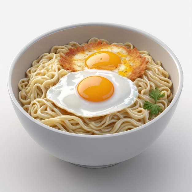 PSD a bowl of ramen noodles with egg and fried egg