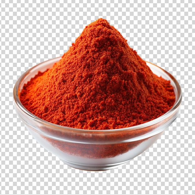 A bowl of red spice on transparent background