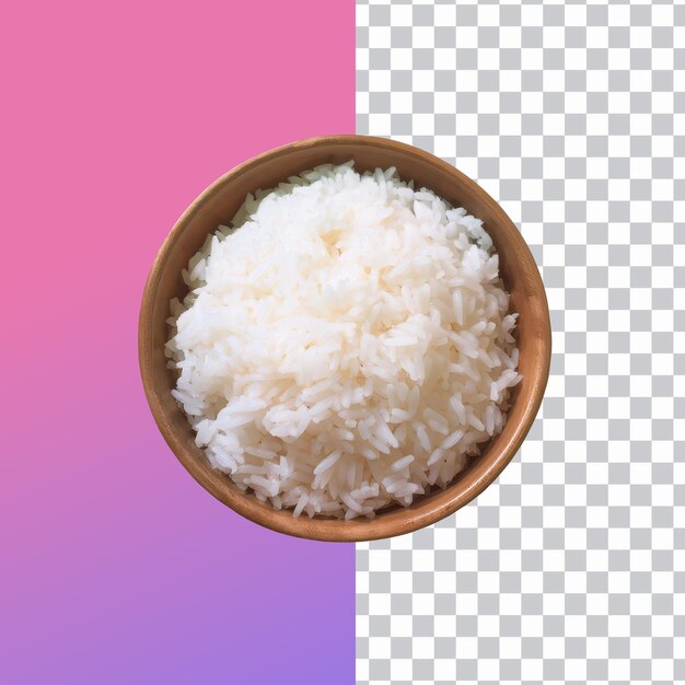 PSD bowl of rice isolated on transparent background