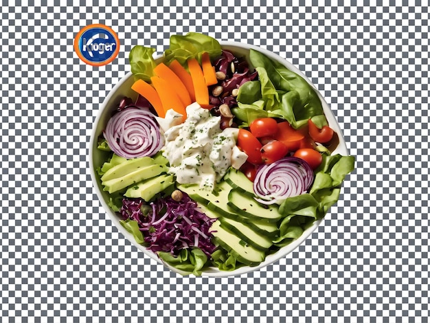 PSD bowl of salad isolated on transparent background