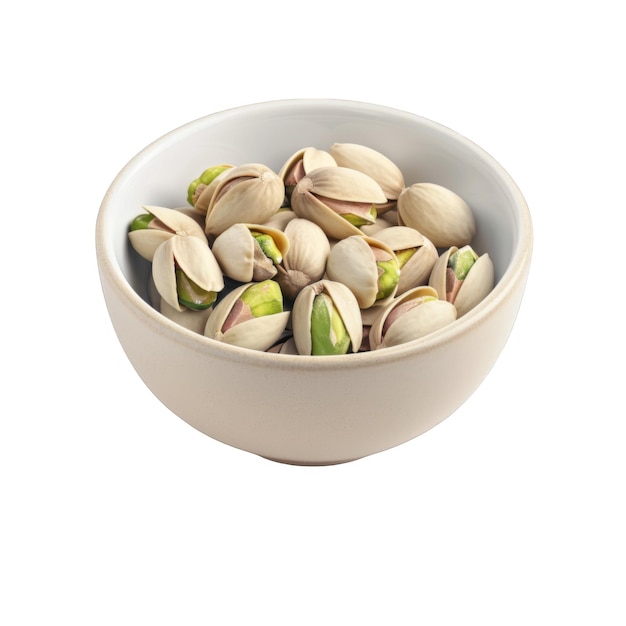 Bowl of Shelled Pistachios with Green Kernels