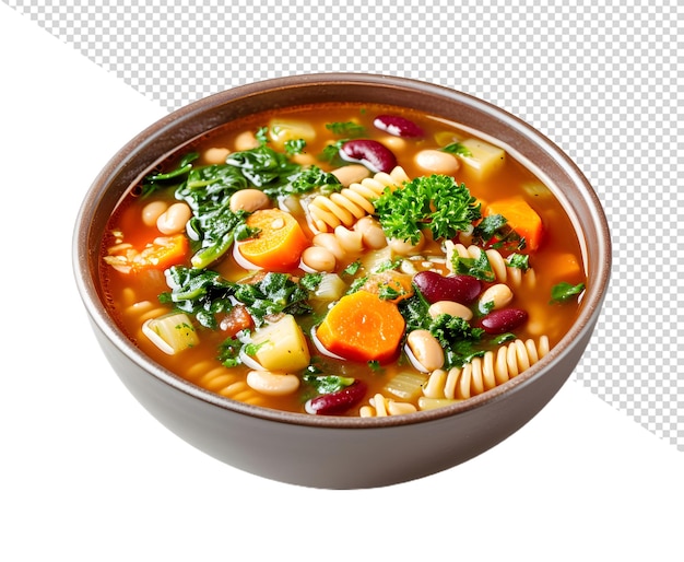 a bowl of soup with beans beans and broccoli