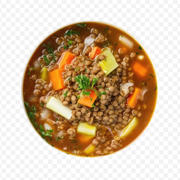 PSD a bowl of soup with beans beans and carrots