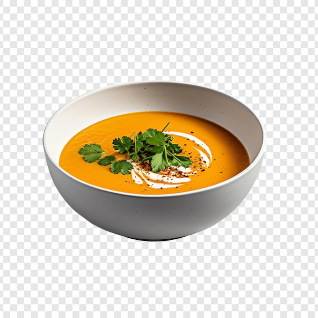 PSD a bowl of soup with a leaf on it