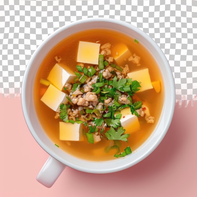 a bowl of soup with meat vegetables and cheese