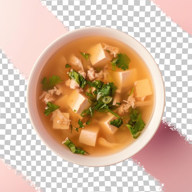 PSD a bowl of soup with a salad and a crock pot of parsley