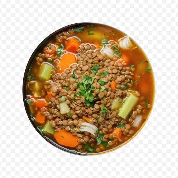 a bowl of soup with vegetables and meat