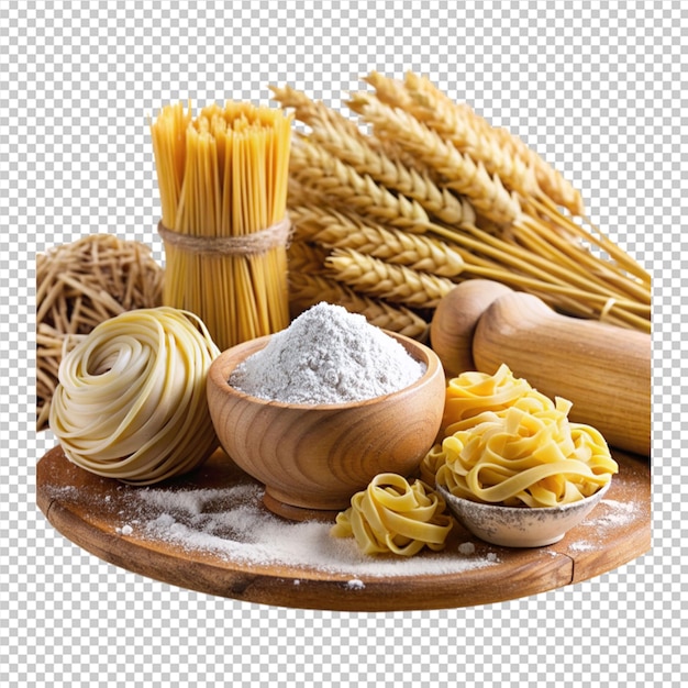 PSD a bowl of uncooked pasta and spaghetti