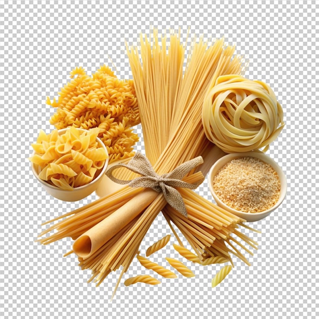 PSD a bowl of uncooked pasta and spaghetti