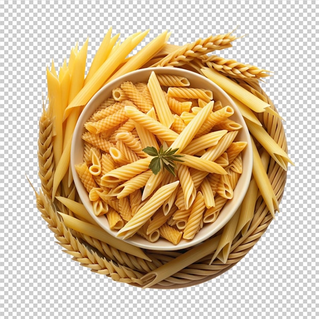 PSD a bowl of uncooked pasta and spaghetti