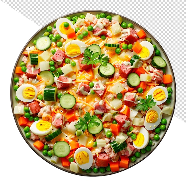 a bowl of vegetables with a white background with a picture of a salad in the middle