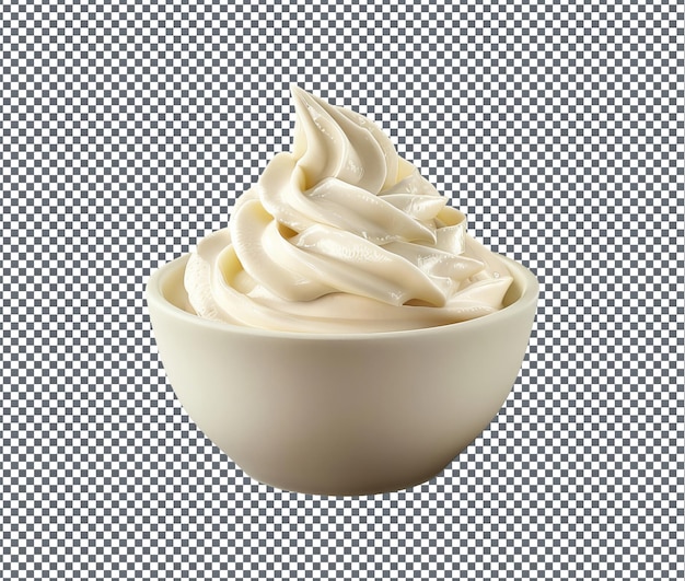 a bowl of whipped cream is shown with a white bowl of whipped cream