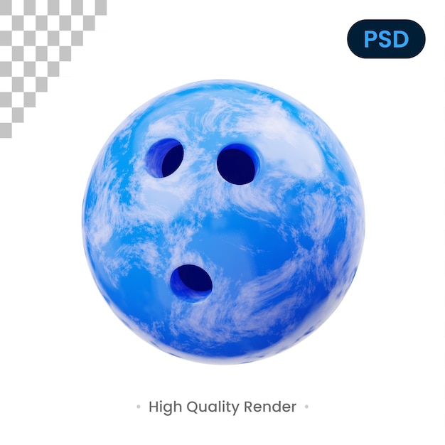 Bowling 3D Icon Premium PSD