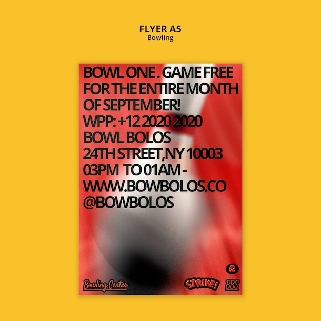 PSD bowling flyer template design