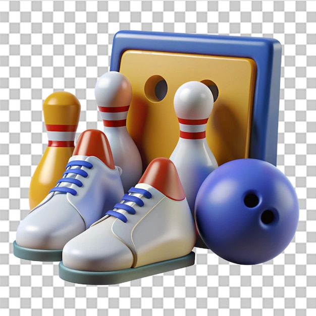 PSD bowling pins sports 3d icon illustration