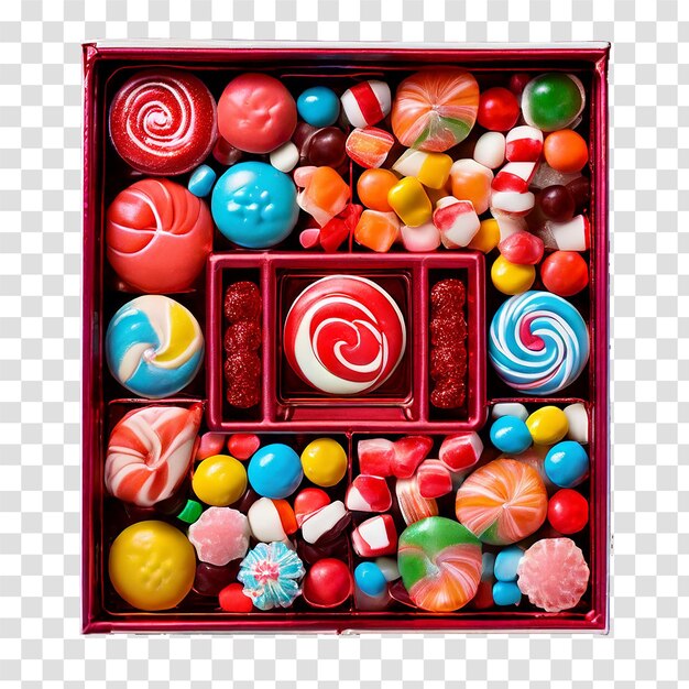 box of candies on transparent background