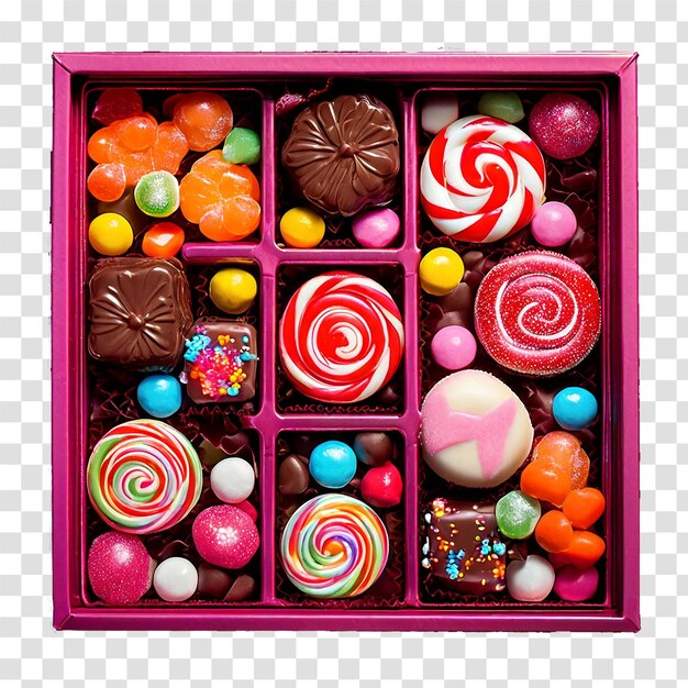 box of candies on transparent background