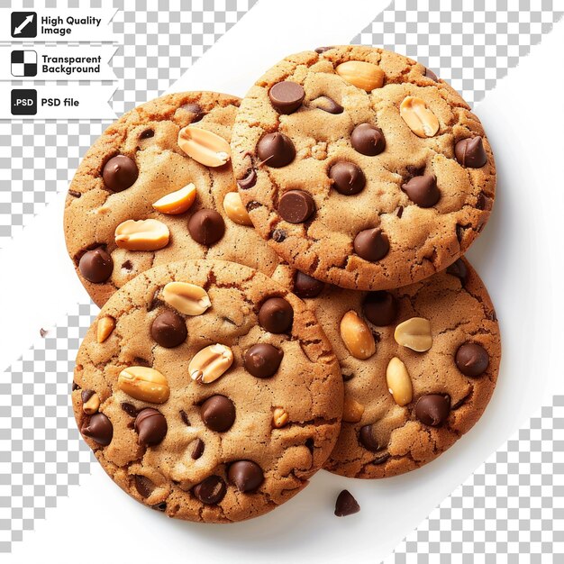 PSD a box of chocolate chip cookies with nuts and nuts