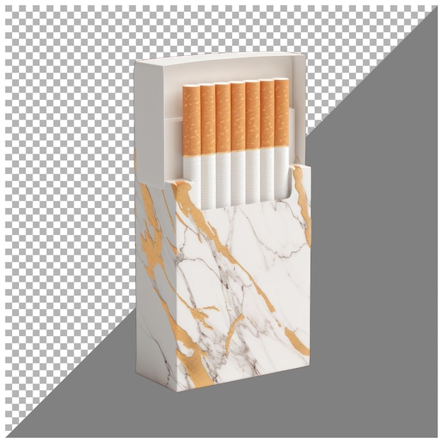 PSD box of cigarettes transparent background