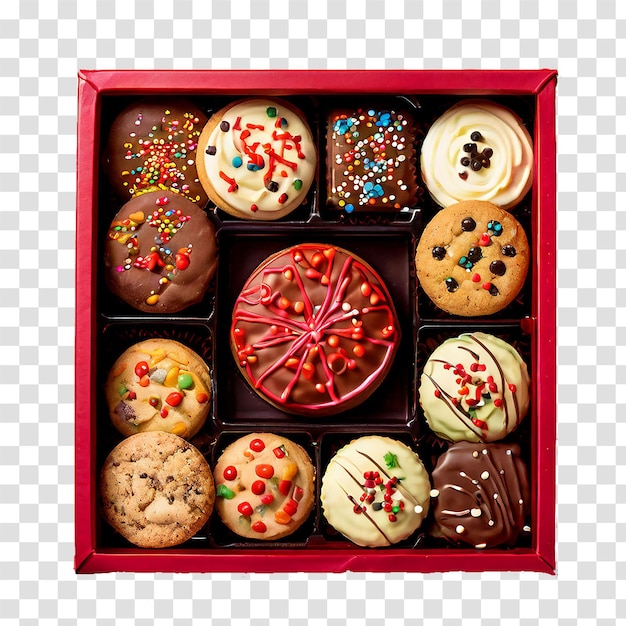 box of cookies on transparent background