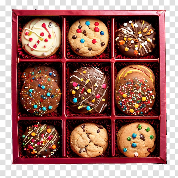 box of cookies on transparent background