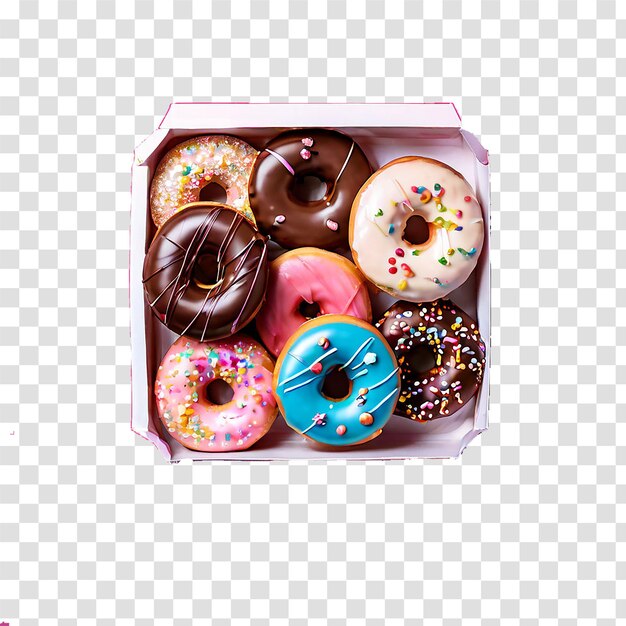 box of donats on transparent background