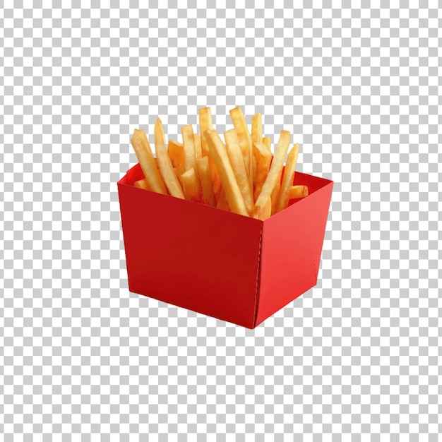 a box of french fries with a red box of french fries