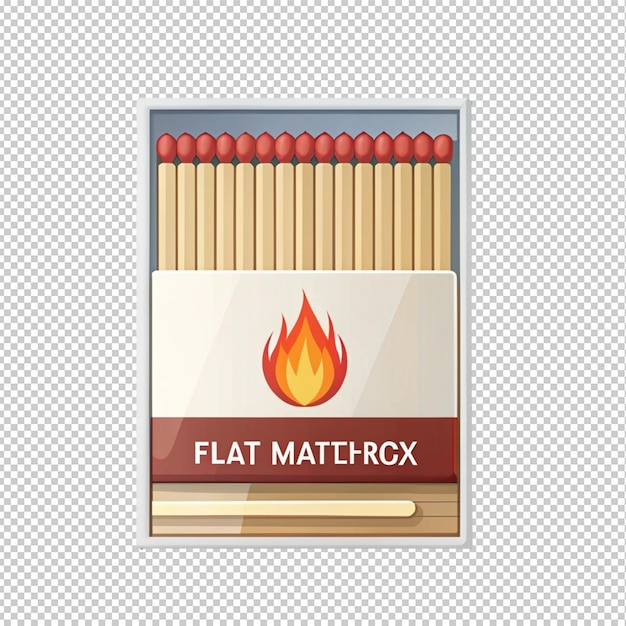 PSD a box of matches an open box of matches icon for website app about fire safety camping kitchen vector flat illustration cartoon style