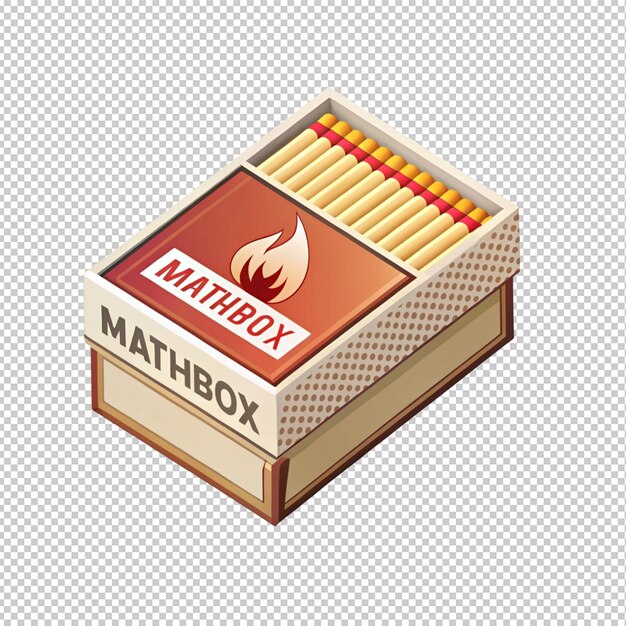 PSD a box of matches an open box of matches icon for website app about fire safety camping kitchen vector flat illustration cartoon style