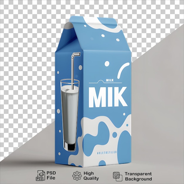 PSD a box of milk is next to a milk carton