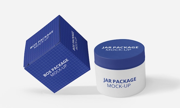 Box Mockup for Cream Jar