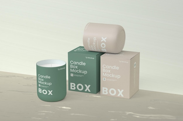 A box mockup with a candle box mockup.