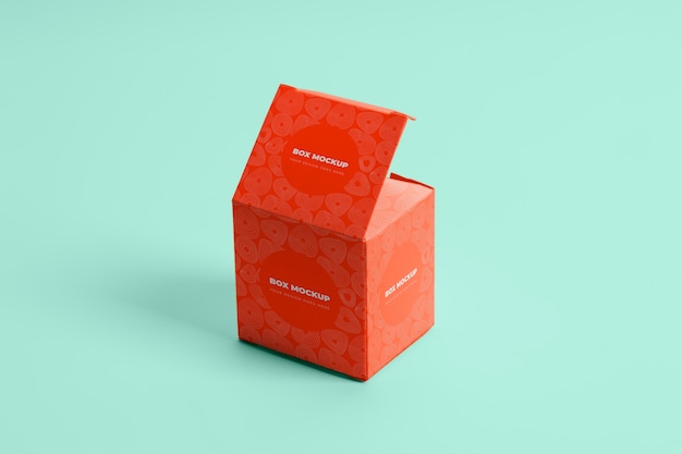 Box packaging mockup isolated