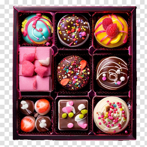 box of pastries on transparent background