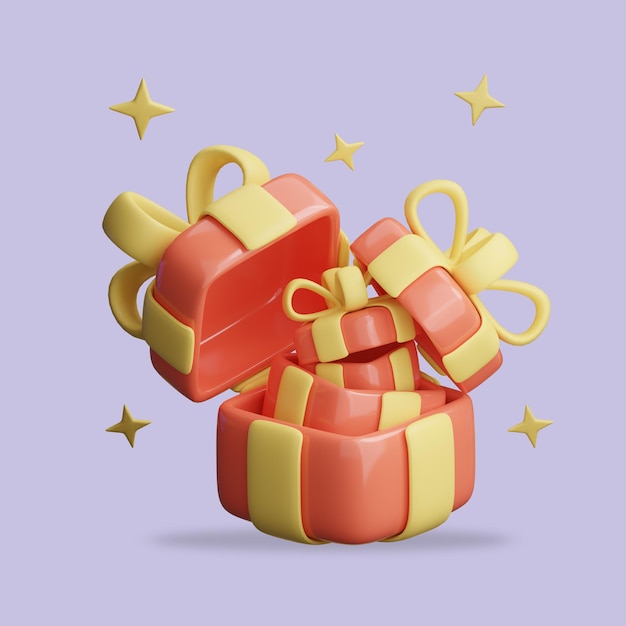 A box of presents with a ribbon on it