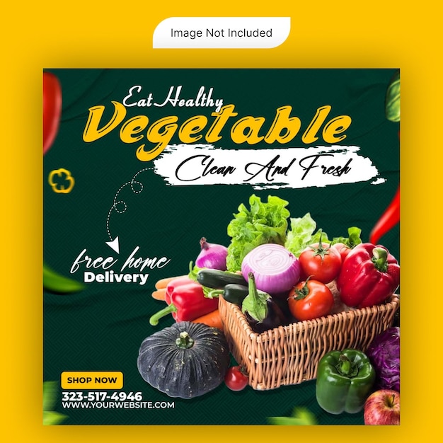 a box of vegetables that says eat healthy on it