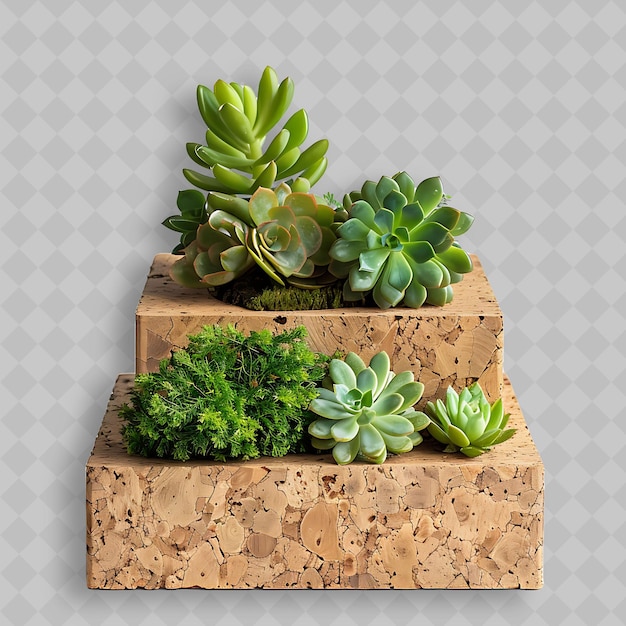 PSD a box with a plant on it and a plant on it