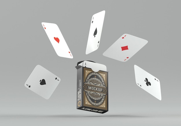 Box with Playing Cards Mockup