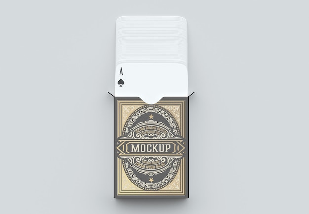 Box with Poker Cards Mockup