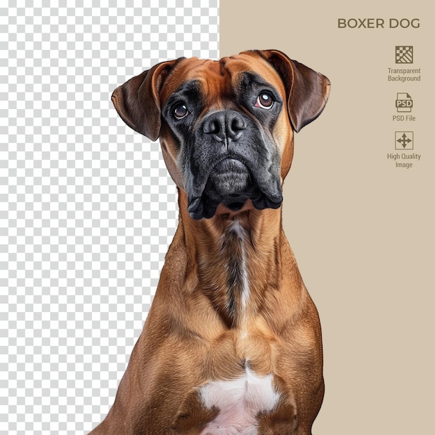 Boxer Dog isolated on transparent background psd