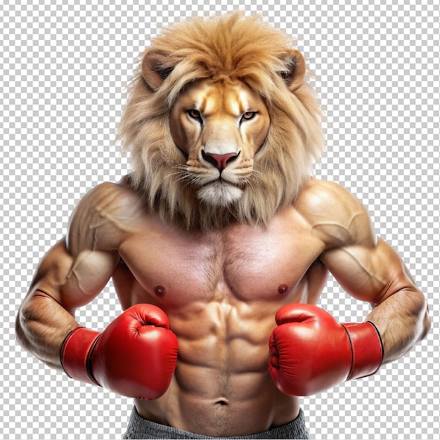 PSD boxer lion transparent background