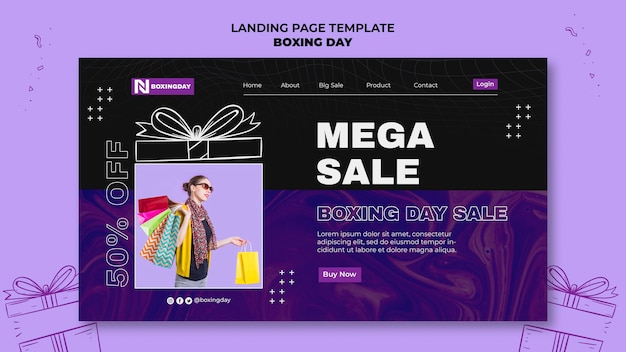 PSD boxing day landing page template