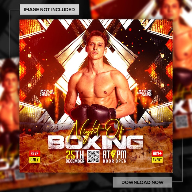 Boxing Flyer or Social Media Banner Template