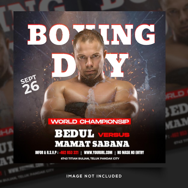 Boxing flyer template