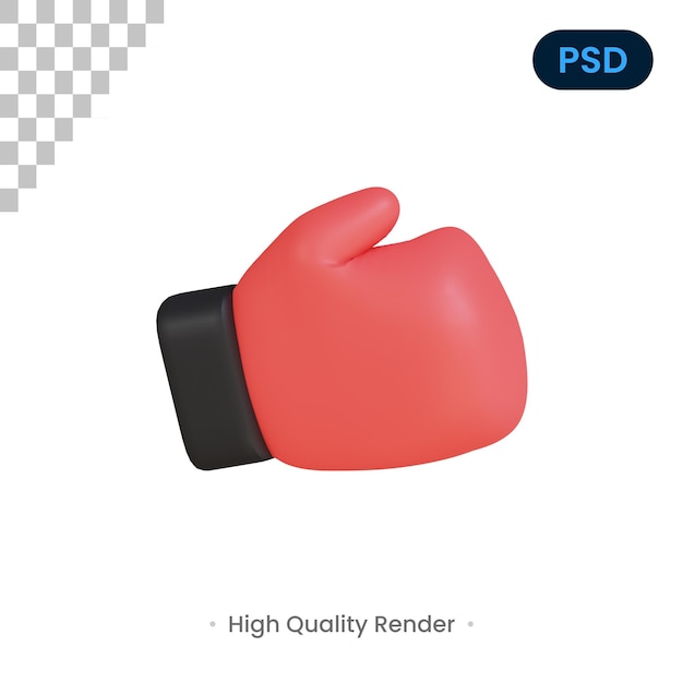 Boxing Gloves 3D Render Illustration Premium Psd