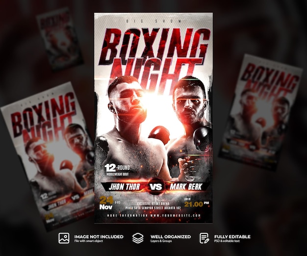 boxing night poster or banner template